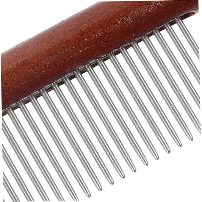 Garneck 3pcs Pet Grooming Comb Handle Comb for Cats Dematting Tool for Fur Types Portable Easy to Use Pet Supply