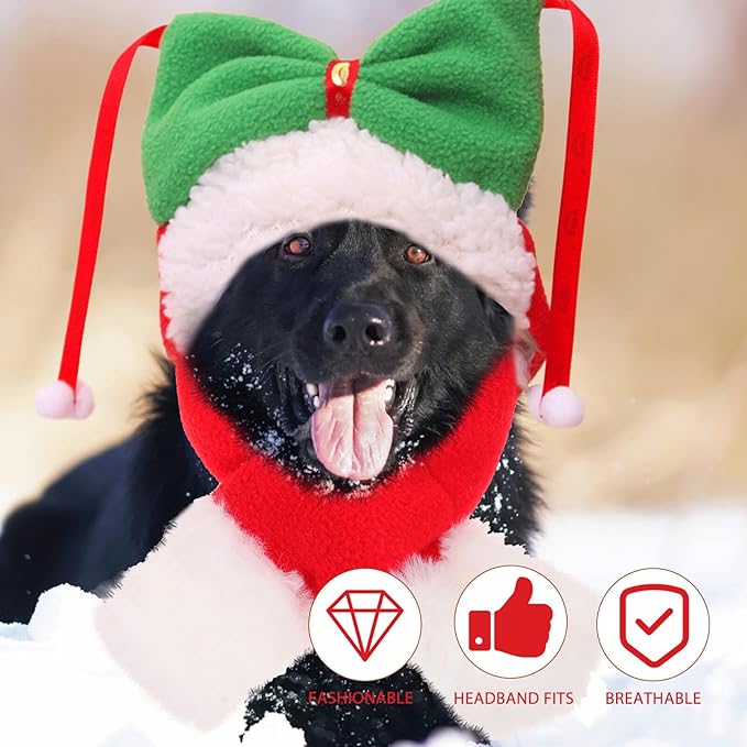Pet Headdress Set Warm Dog Hat with Scarf Thermal Winter Accessories Decorative Puppy Birthday Hat for Small Dogs Pet Supplies