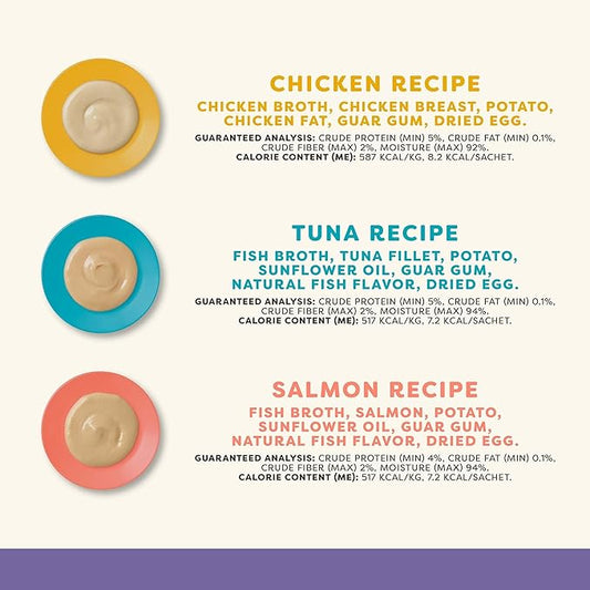 Applaws Lickable Cat Treats, Natural Grain-Free Purée, Limited and Natural Ingredients, No Artificial Additives, Variety Selection Squeeze Up Treats (24 x 0.5oz Sachets)