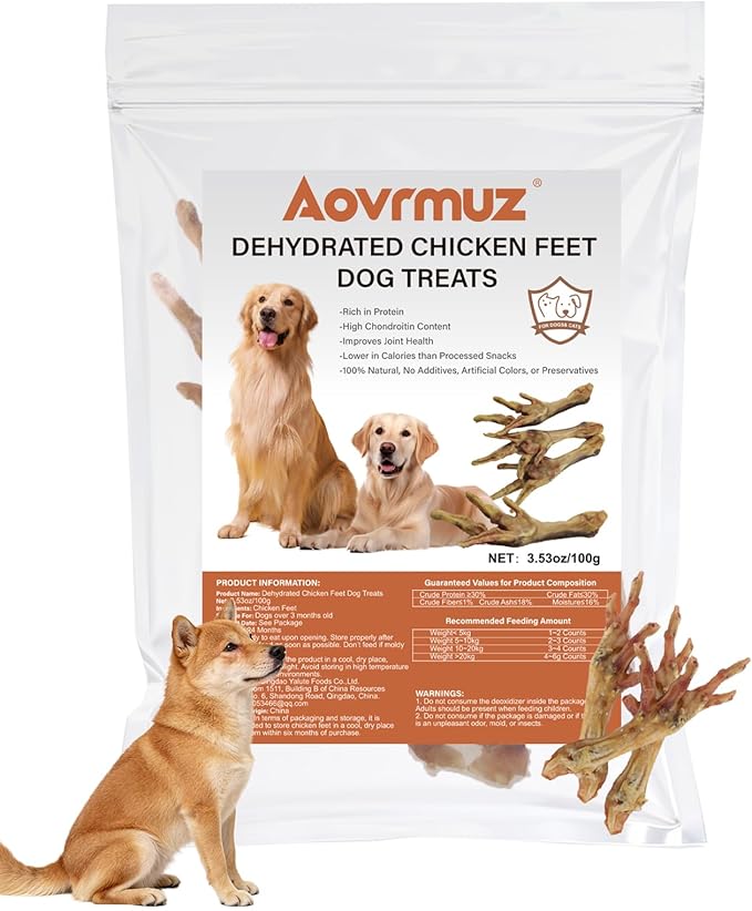 Natural Nail-Free Dehydrated Chicken Feet Dog Chews
