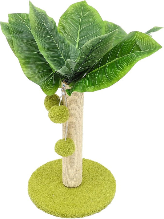FRCOLOR Cat Scratching Post with Sisal Rope, Light Green Base Kitten Scratcher Tree, Wear-Resistant Indoor Cat Climbing for Household Pets