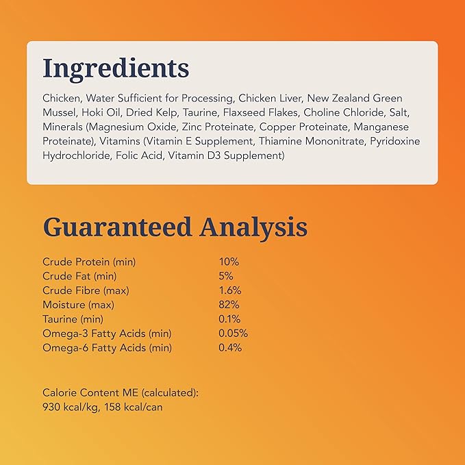 Feline Natural New Zealand Canned Catfood Wet Food, High-Meat, Low-Carb, & Grain Free Cat Food Wet, Chicken Feast, 6 oz, Pack of 12