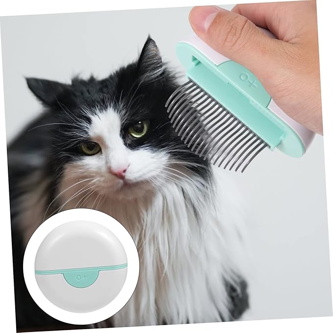 YARNOW Cat Hair Removal Comb and Massage Brush for Pet Grooming Shedding Tool for and Haired Cats Mint Green for Daily Use