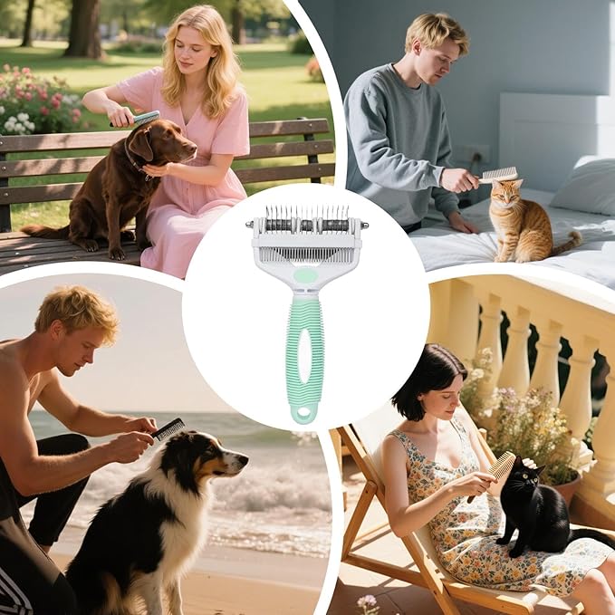 Dematting Comb for Cats,Foldable Grooming Supplies | Grooming Brush for Long Haired Cats,for Small Medium Long Short Puppy Kitten Home Indoor Travel