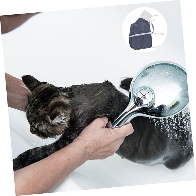 BESPORTBLE Cat Bath Bag Mesh Bathing Bag for Cats Pet Grooming Nail Trimming Cleaning Tools