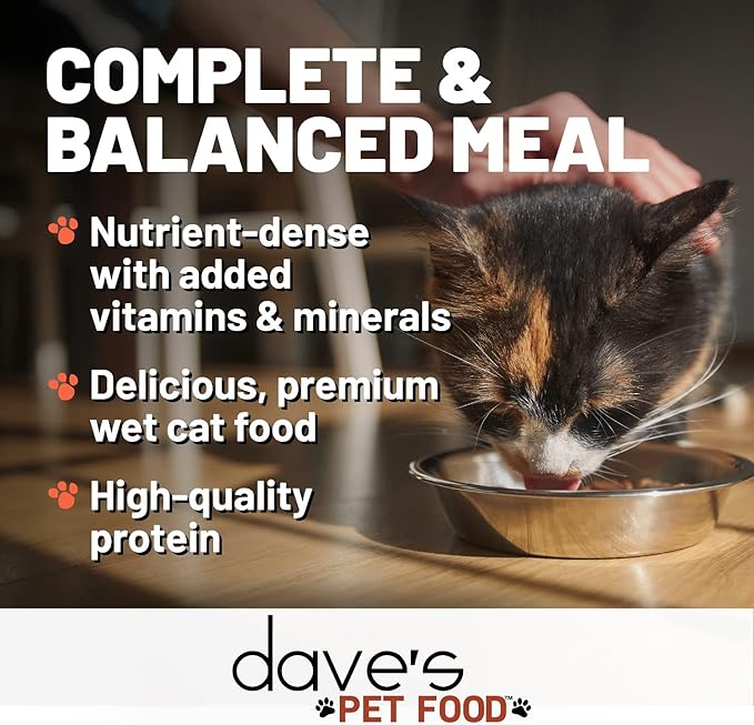 Dave's Pet Food Grain Free Wet Cat Food (Chicken & Whitefish), Made in Canada Naturally Healthy Canned Cat Food, 5.5 oz Cans (24 Pack)