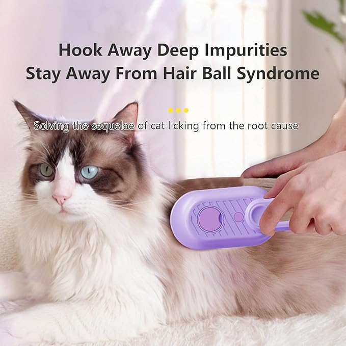 2PCS Spray Pets Brush for Cat/Dog,Cloud Care Cat Grooming Brush with Steam,3-in-1 Cleaning Pet Brush with 360° Rotating Arm,Multifunctional Cat and Dog Steam Brush for Removes Loose Undercoat