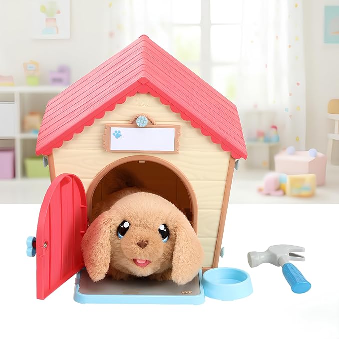 Little Live Pets My Puppy's Home Playset, Interactive Play Dog with Building Dog House Toys, Puppy Plush Toy with 25+ Sounds for Kids of Ages 5+
