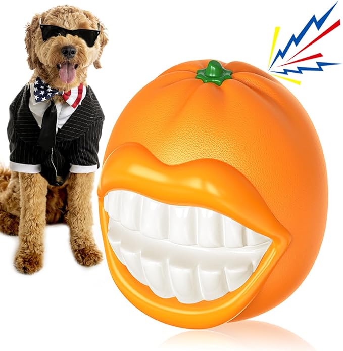 Dogs Chewing Toy for Pet Teeth Pumpkin Boredom Dogs Biteable Squeaky Playful Dog Supplies Chewing for Indoor Entertainment