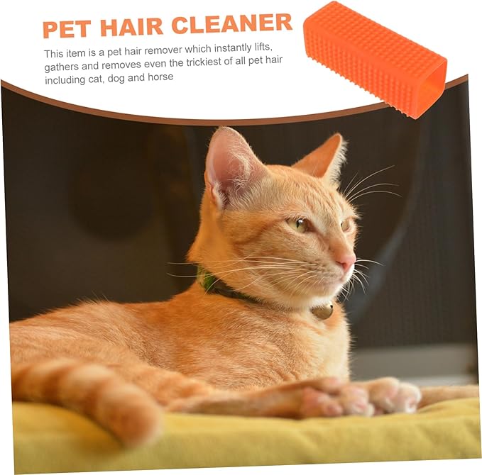 Silicone Brush Sofa and Carpet Cleaner for Dogs Cats and Horses Easy to Use Orange for Home and Car Upholstery