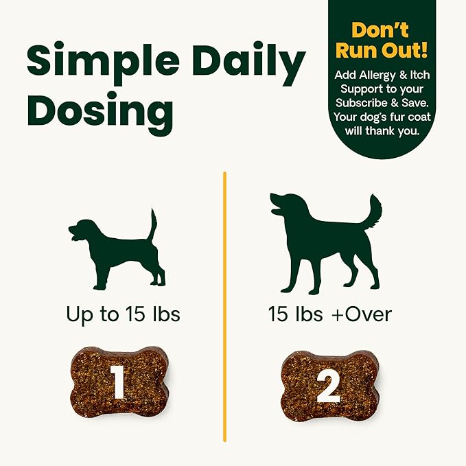 VetriScience Allergy & Itch Support Chews, Allergy Plus Skin Supplement for Dogs, Allergy Chews for Itching, Scratching, and Licking, Support Skin and Immune Health, Duck, 75 Count