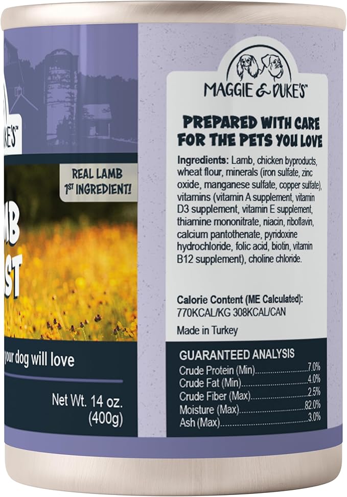CountryMax Maggie & Duke's Tender Bites in Gravy Canned Dog Food, 14 oz Cans – Premium Wet Food for Dogs, High Protein, Grain-Free, Natural Ingredients (24 Pack, Lamb Feast)