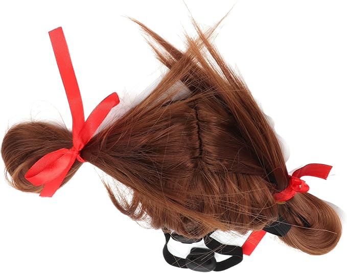 Dog Wig Funny Cosplay Toy for Pet Halloween Party Festival, Adjustable Band for Head Girth 30-60cm, Nylon Fiber Material for Comfort, Pet Supplies