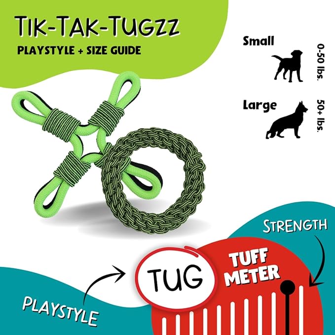 Jolly Pets TIK-Tak-Tugzz Small/Medium X Rope Dog Toy