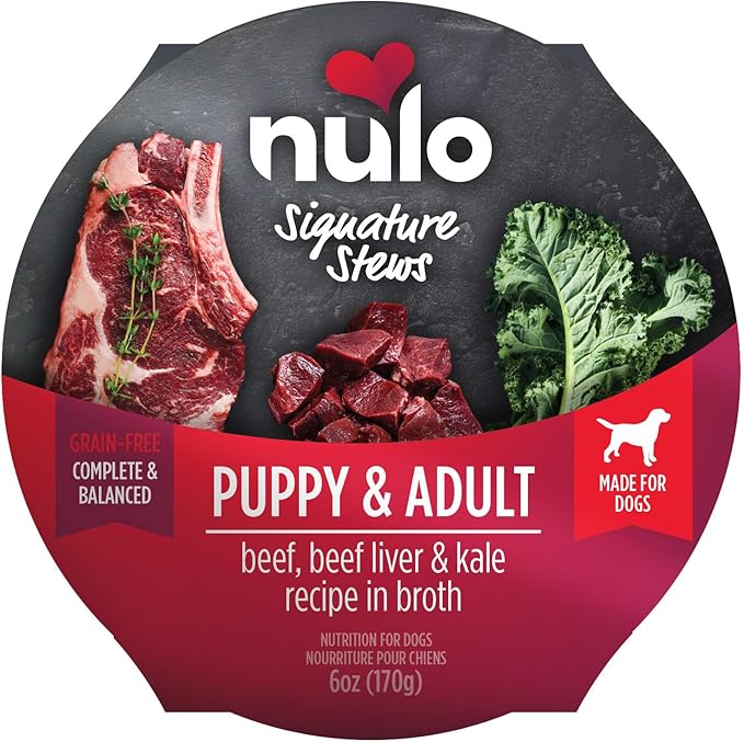 Nulo Dog Signature Stew Beef, Beef Liver, & Kale in Broth, 16 x 6 oz Cup