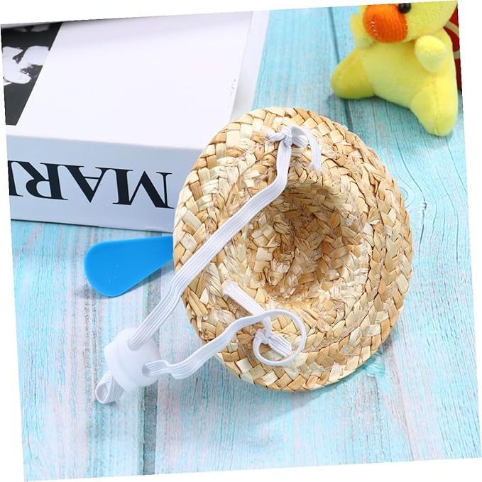 DOITOOL Pet Straw Hat and Woven Sun Cap, Breathable Straw Material, Adjustable Fit, Summer Outdoor Sun Protection for Dogs and Cats, Cute Photo Prop Pet Supplies
