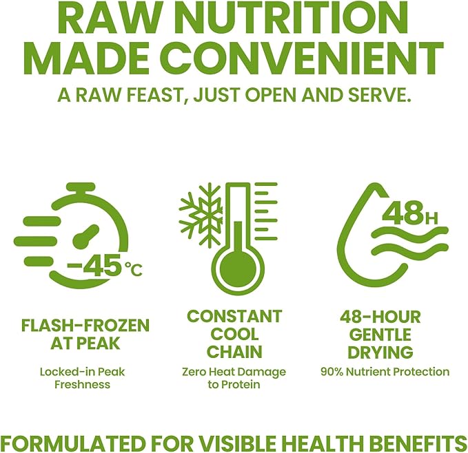 OPET Freeze Dried Raw Cat Food, Chicken & Salmon Oil Recipe, Complete & Balanced Meal or Topper, Healthy, Grain Free, High Protein Raw Cat Freeze Dried Treats (10 oz, Chicken)