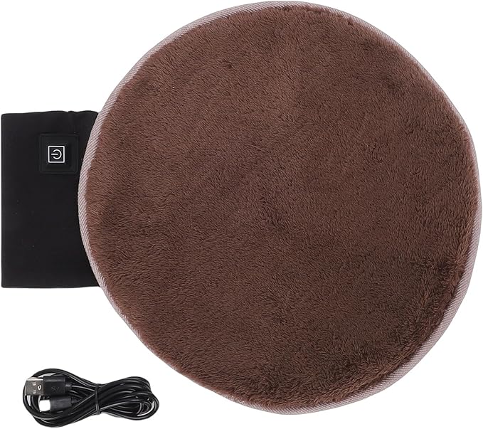 Pet Heating Pad Warm Flannel Electric Heating Mat for Cats Dogs Portable USB Power Supply for Home Travel (Brown)