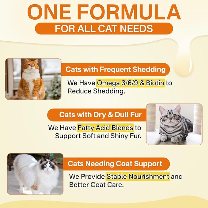 Cat Skin & Coat + Probiotics - 500 Chews Crunchy & Creamy Cheese Core with Omega-3, Vitamins C & E, Biotin for Skin Hydration - Coat Shine, Digestive & Immune Support for All Cats