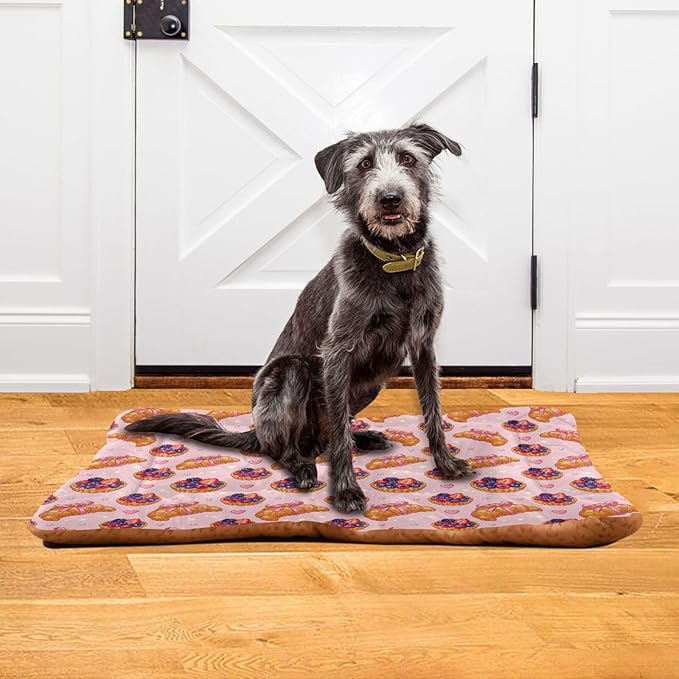 Dog Bed for Crate Washable Pet Sleep Pad, Dessert Kennel Mat with Non-Slip Bottom, Soft Fluffy Supplies Pet for Dogs and Cats (24x18 inch)
