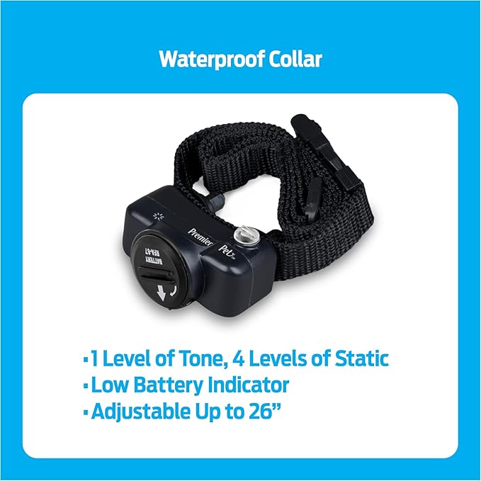 Premier Pet In-Ground Fence System - Customizable Boundary Shape for Dog Yard Safety - Expandable Coverage Area with Wire & Flag Expansion Set - Waterproof Collar - Adjustable Static Correction