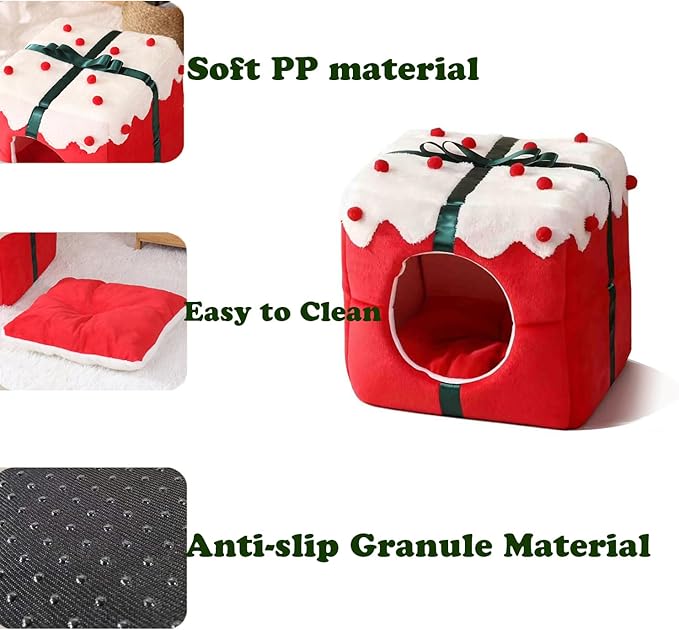 Cat Sleeping Bag for Indoor Cats - Pet Slipper Cave Bed for Indoor Cats and Small Dogs, Cozy & Soft Plush, Anti-Slip & Durable, Washable for Kittens and Puppies