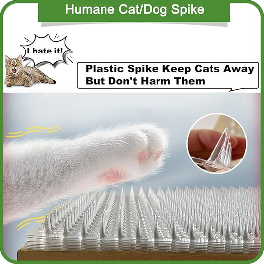 14 Pack Scat Mat for Cats - 16 x 13 Inch Cat Spike Mat with 1 Inch Spike, Cat Repellent Indoor & Outdoor Mat to Deter Cats & Other Animals, Humane Deterrent Indoor Fence