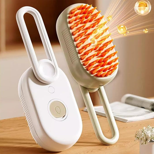 4 in 1 Cat Steam Brush for Shedding, Rechargeable Steam Brush for Cats and Dogs, Anti-Static Steam Pet Brushes, Massage, Cleaning, Shedding & Combing All In One (Orange)