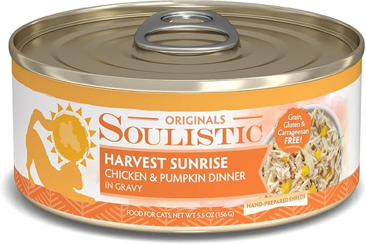 Soulistic Originals, Harvest Sunrise Chicken and Pumpkin Dinner in Gravy, 5.5oz Can, Pack of 8