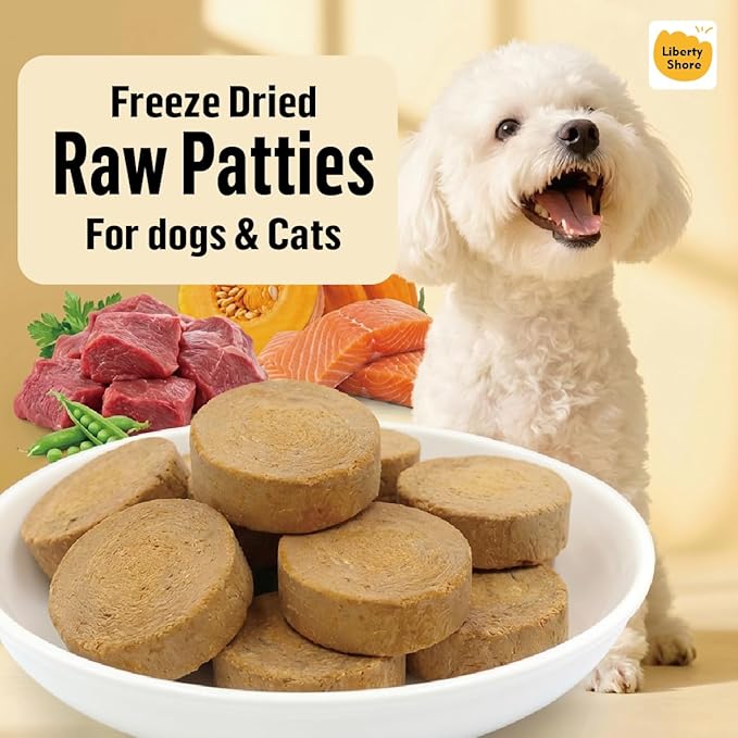 Freeze-Dried Raw Dinner Patties, Dog Food Topper and Mixer, High Protein, Grain-Free, Perfect for Picky Eaters (1.9oz/54g-1pack)