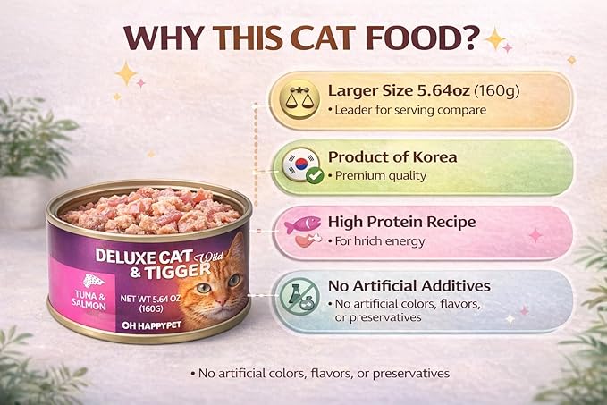 Deluxe Cat & Loveat Grain-Free Wet Cat Food, White Meat Tuna with Vitamins & Taurine, High Protein, No Preservatives, Complete Nutrition, 5.64oz Cans (12PCS White Tuna & Katsubushi)
