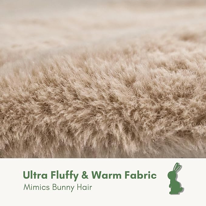 petfelix Self Warming Mat, 24''*20'' Non-Skid Thermal Pet Mat, Washable Outdoor Insulation for Cat House, Carrier Cat Bed, Short-Fluff Brown