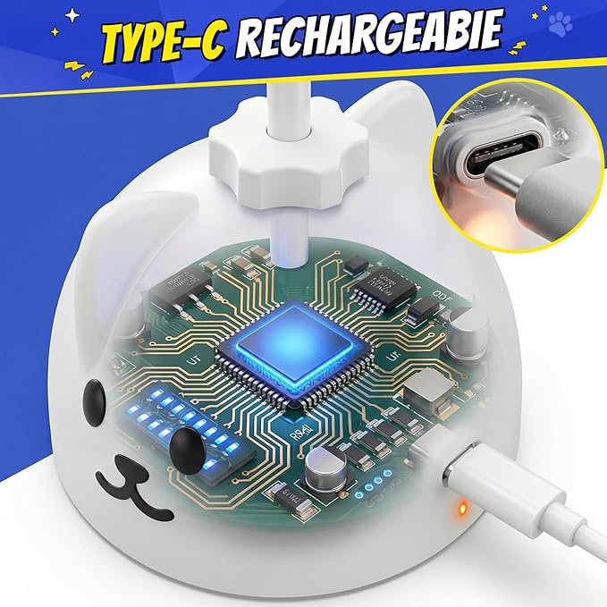 Interactive Cat Toys for Indoor Cats - Automatic Flying Bird Feather Toy, USB Rechargeable Electric Cat Teaser with Sticky Suction Base, Smart Motion Activated Self-Play Enrichment Toy for Bored Cats