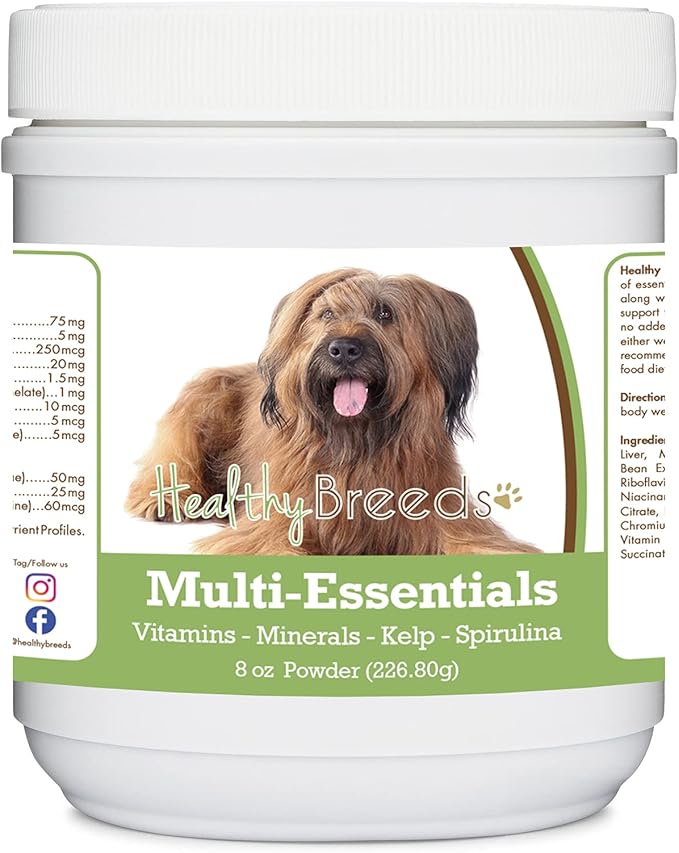 Healthy Breeds Briard Multi-Essentials Powder for Dogs - an Ideal Supplement of Vitamins, Minerals & Antioxidants for Your Dog - 8 oz