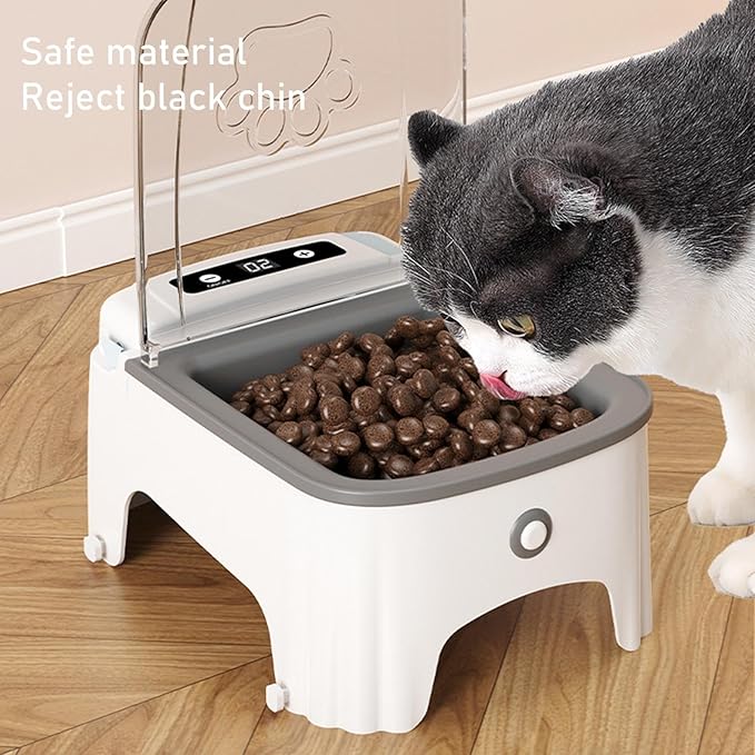 Automatic Cat Feeder - Programmable Pet Feeding Bowl, Timed Food Dispenser Machine | Electric Dry Food Feeder with Sensor Function for Small Dog Daily Meals and Indoor Animal Care