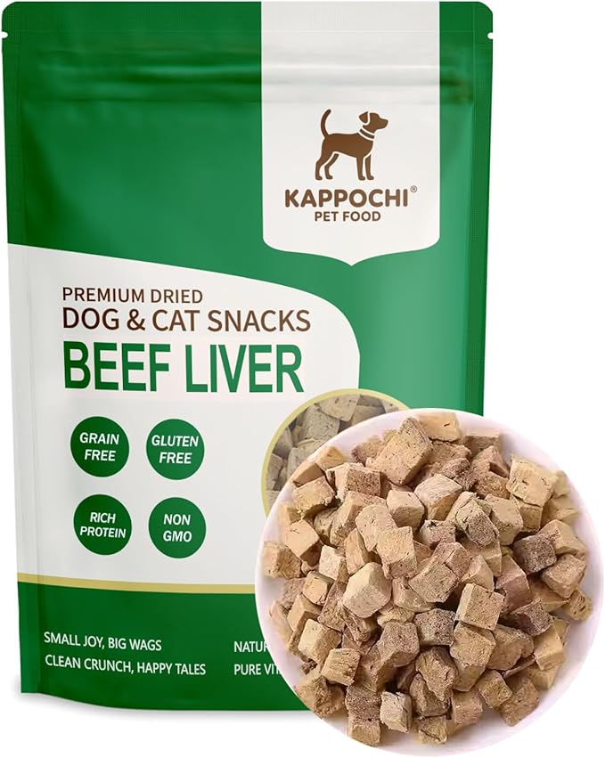 Freeze-Dried Beef Liver Dog Treats, 3.5oz(100.0g), 100% Single Ingredient, High Protein Training Treats, Natural & Raw, No Additives, Grain Free, Gluten Free