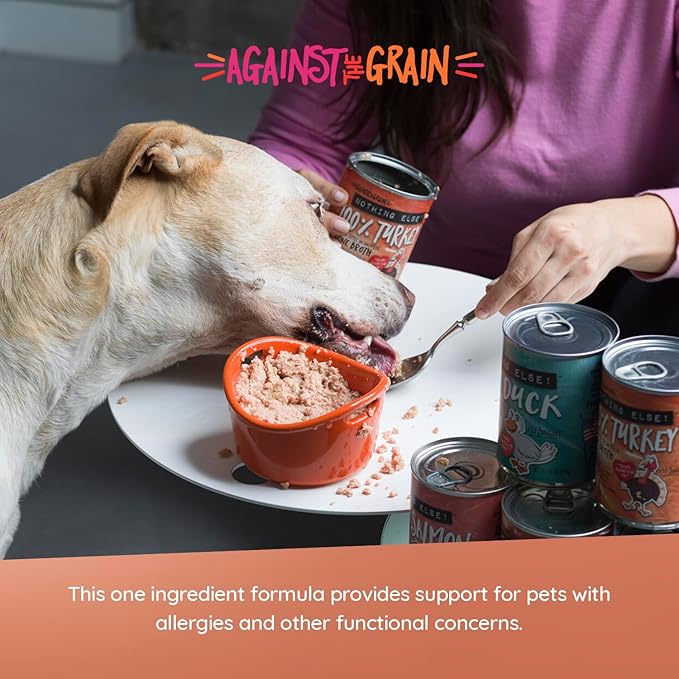 Evanger's Against The Grain Nothing Else! 100% Turkey Dog Food – 12 Count, 11 oz Each – Single-Ingredient Meatball Texture in Natural Broth – Wet Dog Food – Grain & Gluten Free