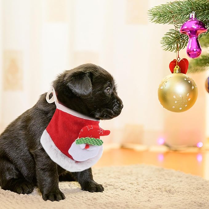 BESTonZON Christmas Dog Bandana Red Knitted Scarf S Size Holiday Pet Neck Decor Puppy and Cat Christmas Outfit Pet Supplies