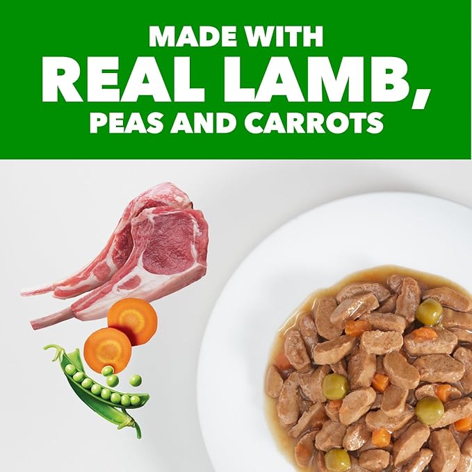 IAMS Proactive Health Adult Wet Dog Food, Lamb, Peas and Carrots Recipe, 3.5 oz. Pouch (16 Count, Pack of 1)