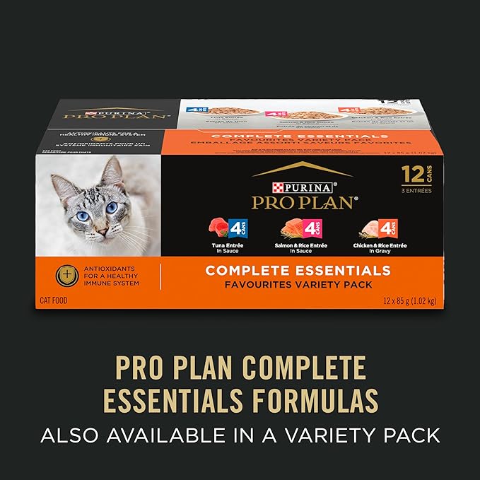 Purina Pro Plan Complete Essentials High Protein Cat Food Gravy,Wet Cat Food Chicken Entree - 5.5 oz. Cans,(Pack of 48)