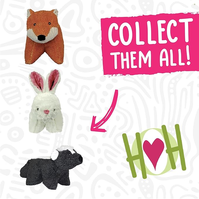 HuggleHounds Plush, Dog Toy, Durable Knot-Less Squooshie Bunny, White