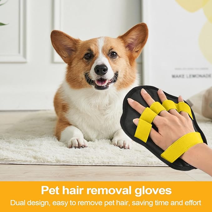 Electrostatic Pet Hair Removal Glove,Electrostatic Five-Finger Dog Cat Lint Mitt Tool - Dog Hair Remover Glove,for Laundry Couch Carpet Car Seat Clothing Bed Sofa