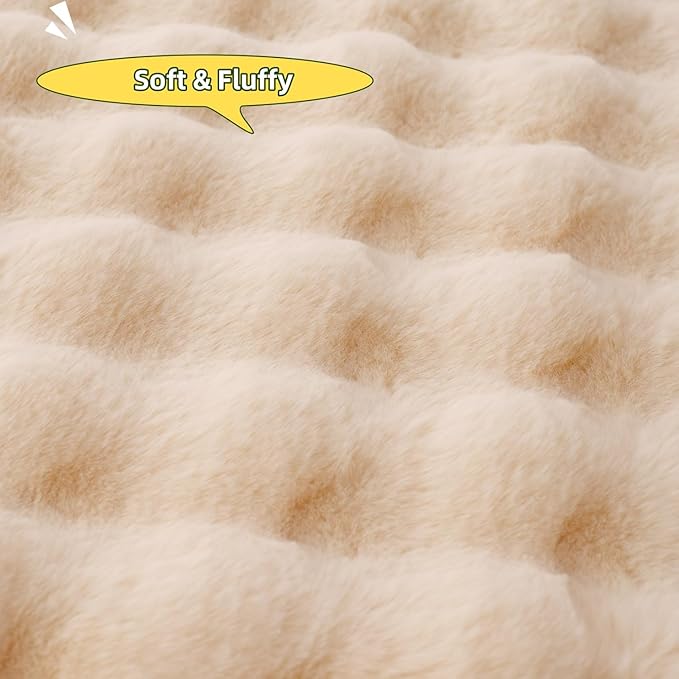 SHENGOCASE Pet Cushion Pad, 15.7 x 23.6 inches, 2-Pack, Faux Fur Dog Cat Kneading Pillow, Washable Crate Mat, Beige