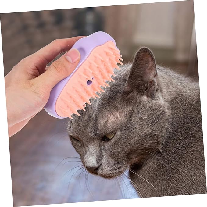 SUPVOX 2pcs Pet Hair Steaming Brush Multi-function Cat Dog Bathing Tool Portable Massage Brush for Gentle Grooming and Spa