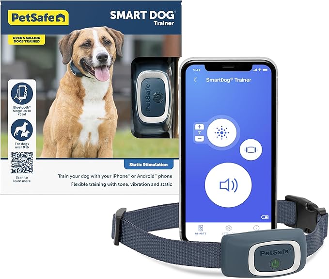 PetSafe Smart Dog Trainer - App Controlled Dog Collar for Training - Bluetooth Wireless System - Adjustable Fit Collar with Safe Stimulation & Multiple Correction Levels