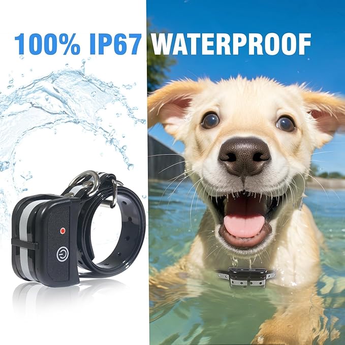 Plkm Wireless Dog Fence Electric Fence Indoor Outdoor Dog Training Collar Pet Intelligent 3 in 1 System, AI Technology Out-of-Range Reminder, Adjustable Range Shock Strength, Rechargeable Waterproof