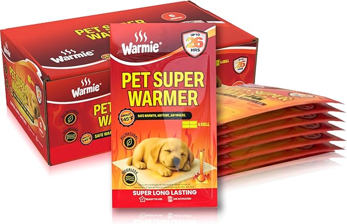 Warmie Super Warmer for Dogs & Cats | All Natural & Safe, Easy & Comfort, Instant & Quick Heat | Air Activated, Last-Longer, Bigger&Wider Size | Steady Heating for Cold Temperature, Odorless, 5 Packs