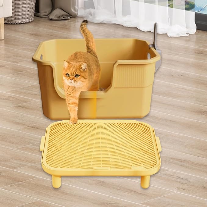 HouseVibe Cat Litter Ramp Trapping Mat Trapper Ramp Mat Step for Indoor Cats Home with Double Layer Design and Non-Slip Base- Medium