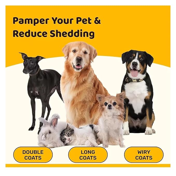 Cat Comb Brushes Dogs Grooming Shedding Supplies Dog Hair Remover Pet Deshedding Brush Pet Fur Knot Cutter Puppy(Green)