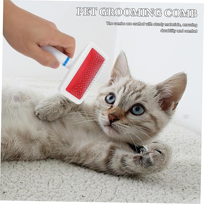 5pcs Dog Slicker Brush Cat Grooming Comb for Shedding Knot Removal Pet Hair Cleaner Tool for Long Haired Dogs Cats Skin Friendly Design for Easy Grooming
